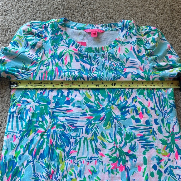 New Lilly Pulitzer Jansen Sweatshirt Blue Ibiza Cabana Cocktail Print Sz M - Picture 5 of 6